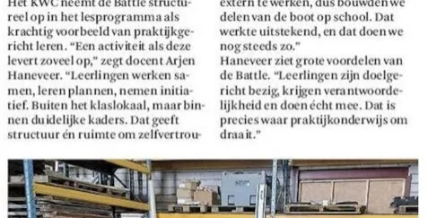 Kwc battle onderdeel van onderwijs